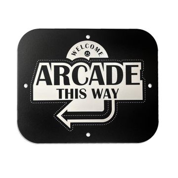Metal Game Room Sign - Welcome, Arcade This Way To The Left